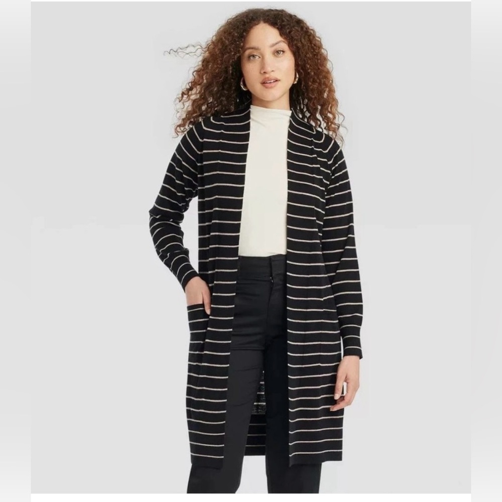Duster Cardigan Black/Taupe -A New Day